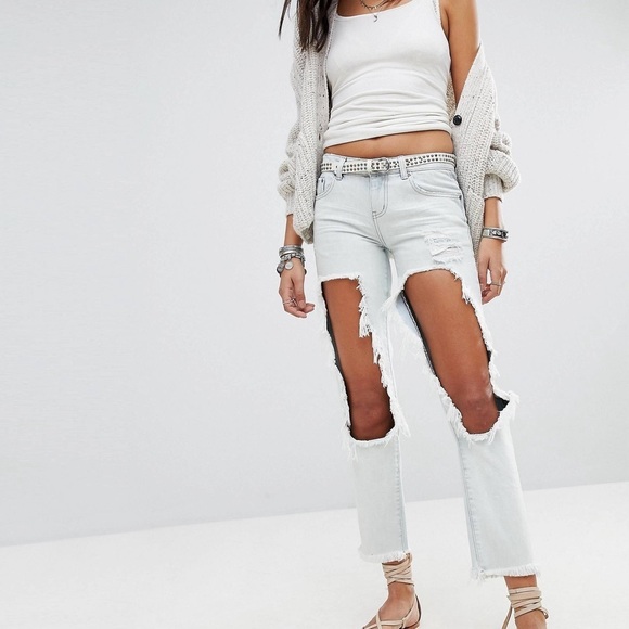 One Teaspoon Diamonde Awesome Baggies Jean Straight Leg High Waist Denim Size 24 - Picture 7 of 16